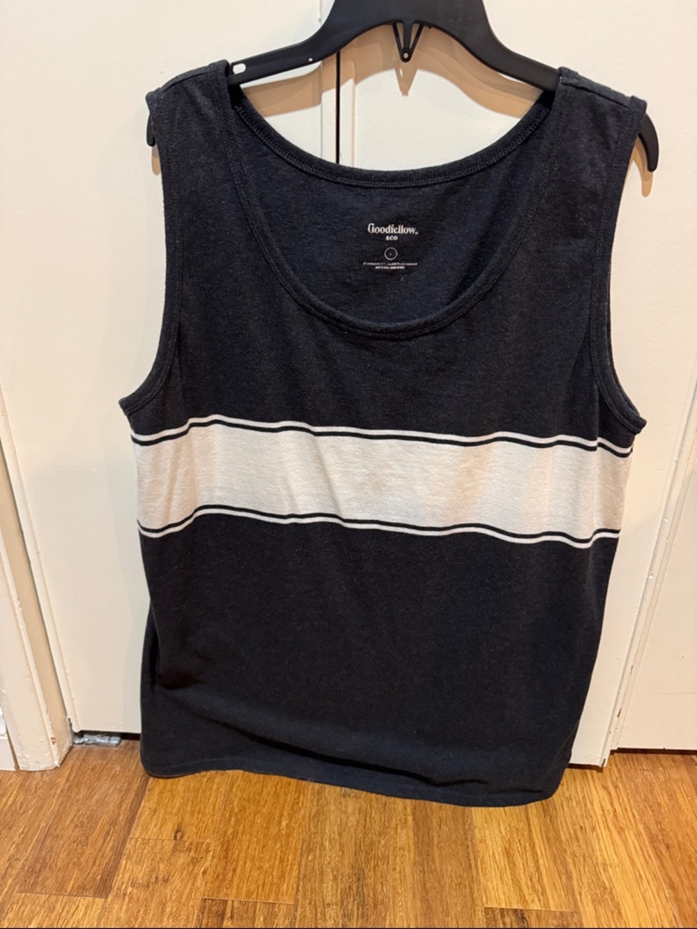 Goodfellow & Co Black Tank with White Center Stripe